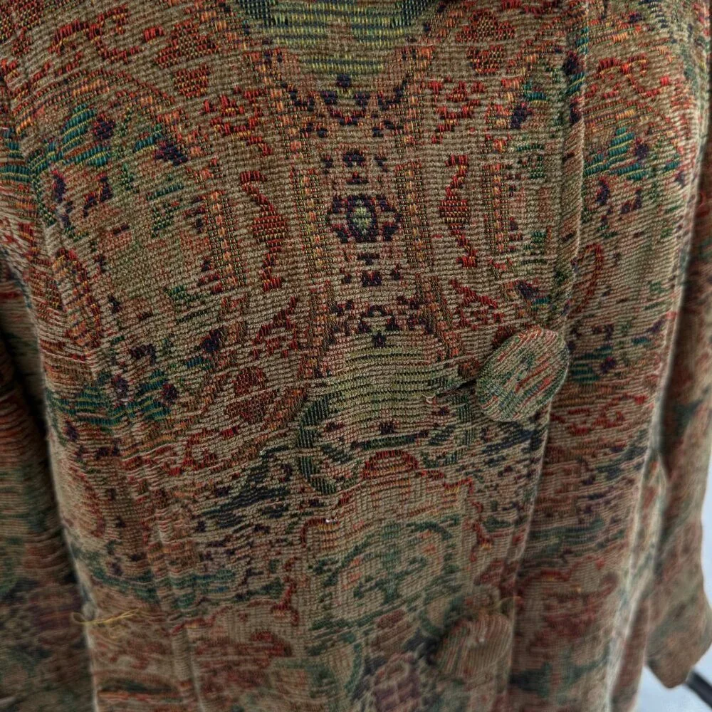 Habitat Tapestry Jacket Multicolor Long Sleeve Button-Front Woven Coat, Size L - Picture 12 of 12